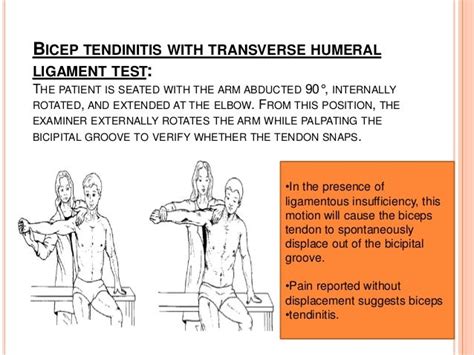 test for longhead tendon tear|yergason's test for tendonitis.